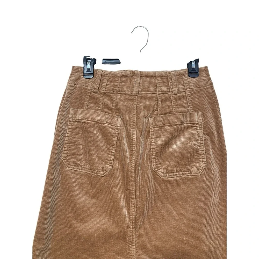Anthropologie‎ Colette SP Skirt Maeve Corduroy Maxi Mustard Brown Boho Grunge